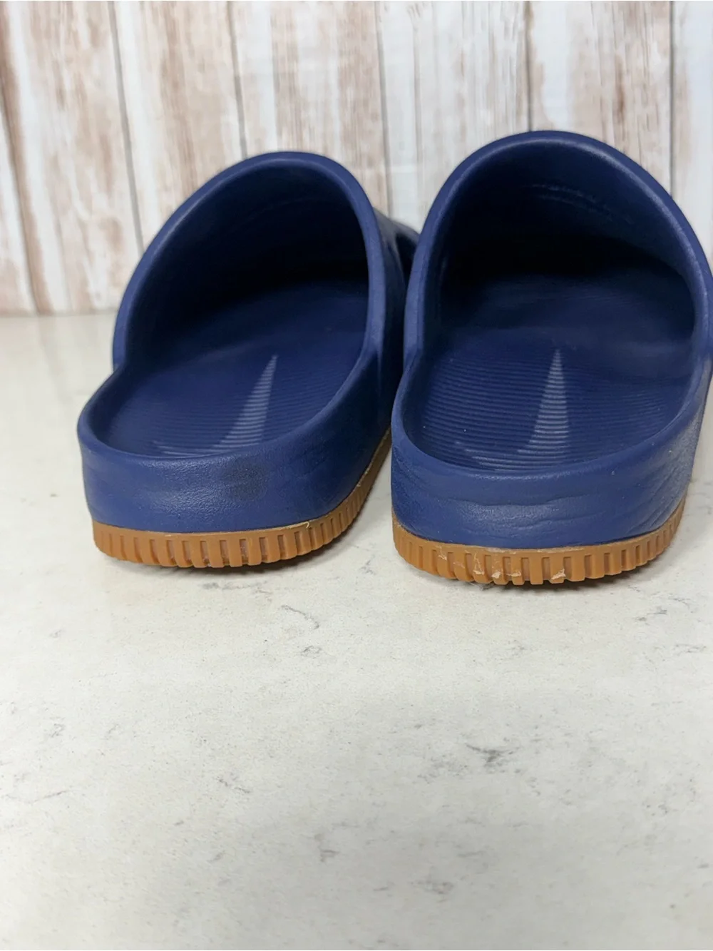 Nike Calm Mule Clog Shoes Men’s Size 11 Navy Blue Gum Sole Slip On